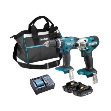 Imagem de Kit parafusadeira e furadeira de impacto makita 18v 1,5ah bivolt dlx23