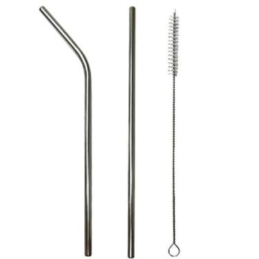 Imagem de Kit com 2 Canudos de Inox + Escova para Limpeza - Inter