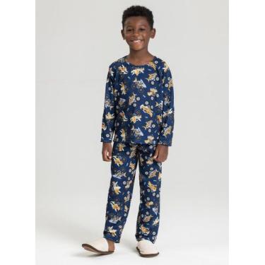 Imagem de Pijama Longo Marinho Infantil Menino Aventura Sobre Rodas - Molekada, 