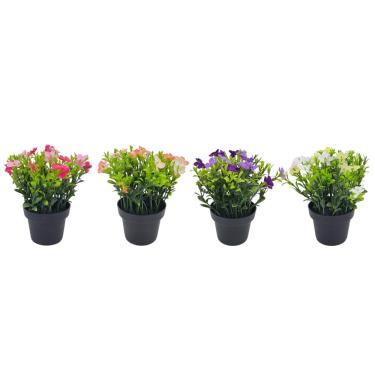 Imagem de Vaso de Flores Artificiais Kalanchoe Casual Home 15cm Plástico Rosa/Laranja/Branco/Roxo