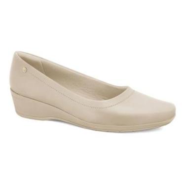 Imagem de Sapato Anabela Casual Feminino Comfortflex 24-94301 Creme-Feminino
