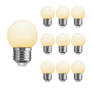 Imagem de Kit 10 Lâmpada Bolinha 4w Led Bivolt E27 3000k Luz Amarela - Top Light