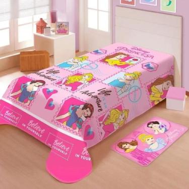 Imagem de Manta disney fun princesas - 1,50 x 2,00 - rosa - jolitex