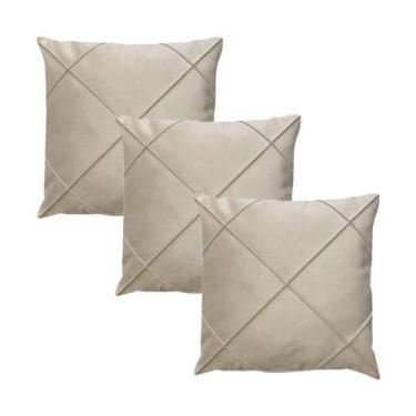 Imagem de Kit 3 Capas para Almofada Drapeada em Veludo Quadrada 60x60 Várias Cor