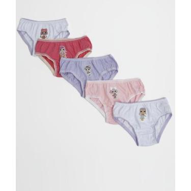 Imagem de Kit 5 Calcinhas Infantil Bonecas Lol Tam 2 a 12, 6, Branco, Rosa