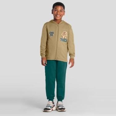 Imagem de Conjunto infantil menino em moletom de dino Brandili-Masculino