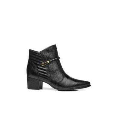 Imagem de Bota Feminina Pegada Couro Cano Baixo Salto Bloco Bico Fino-Feminino