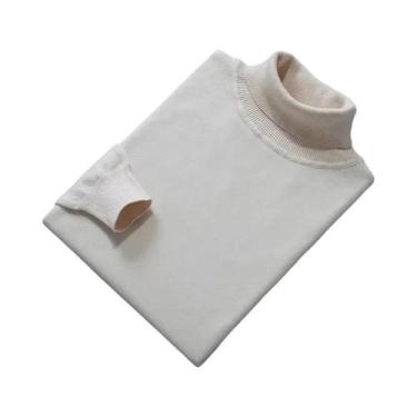 Imagem de Suéter Masculino De Gola Alta Em Mistura De Cashmere E Algodão, Tricot