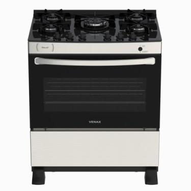 Imagem de Fogao 5 Bocas Venax Gaudi Vitreo Inox Gas Glp, Bivolt
