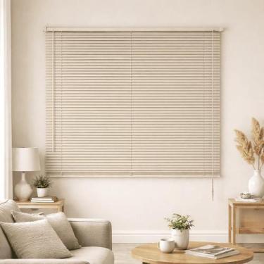 Imagem de Persiana Horizontal PVC 25mm BLOCK 140larg x 160alt - Top Flex, Bege