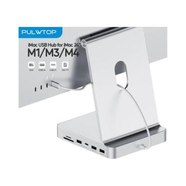 Imagem de Hub USB-C Para iMac 24 Polegadas 2021/2023/2024 Com USB-C/A 10Gbps, Su