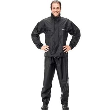 Imagem de Capa de Chuva Com Gola Masculina Pantaneiro Nylon Preto, P