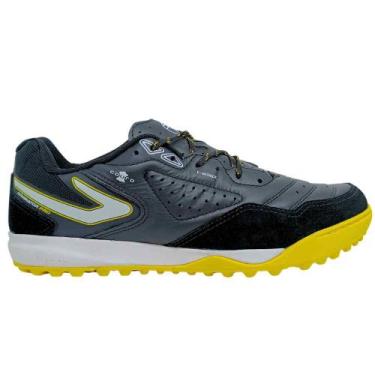 Imagem de Chuteira Society Topper Dominator Pro Couro Grama Sintética, Preto, Am