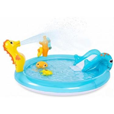 Imagem de Piscina Inflável Infantil com Escorregador e Spray de Água Parque Aquá