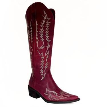 Imagem de Bota Western Cano Alto 2300 - Botas Peão Di Locali, Vermelho escuro, 3