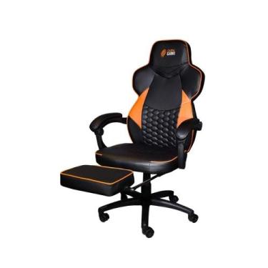 Imagem de Cadeira Gamer Gc301 Estofado Em material sintético 120Kg Preto E Laran