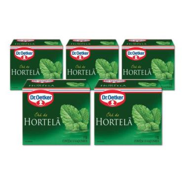 Imagem de Chá de Hortelã Dr. Oetker Kit 5 Caixas 18g - 50 Saquinhos