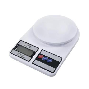 Imagem de Balança De Cozinha Digital Alta Precisão A Pilha Branca Até 10kg - Lyo