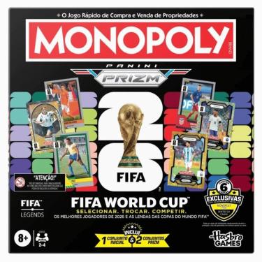 Imagem de Jogo de Tabuleiro Monopoly FIFA Copa do Mundo 2026 com Cartas Colecionáveis Panini Hasbro