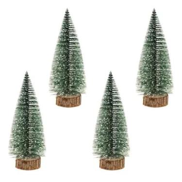 Imagem de Kit 4 Mini Arvore de Natal Pinheiro de Mesa Nevada 20cm - Florarte
