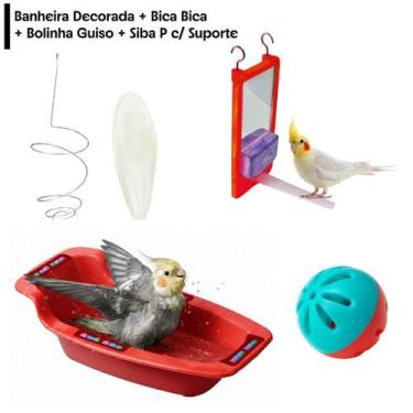 Imagem de Kit 1 Banheira Decorada +1 Brinquedo Bica Bica + 1 Osso de Siba P c/ S