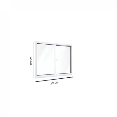 Imagem de Janela de Alumínio de Correr 100x100cm 2 Folhas Riobras Branco Ullian 