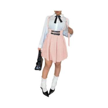 Imagem de Saia Casual De Cintura Alta plus Size Com Peplum Em Cor Sólida, Elegan