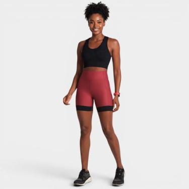 Imagem de Bermuda Lupo LSport Run 7 Pocket Feminina - Vermelho e Preto - M, M