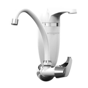 Imagem de Filtro de agua acquabios com torneira branca cromada premium parede