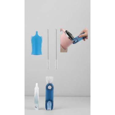 Imagem de Kit Escovas Limpeza Mamadeira Copos Silicone + Pastilhas - Congratulat