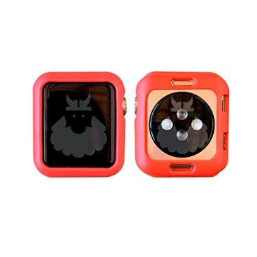 Imagem de Capa Case Capinha Bumper Proteção Silicone Esportiva Compatível com Apple Watch (42mm, Vermelho)