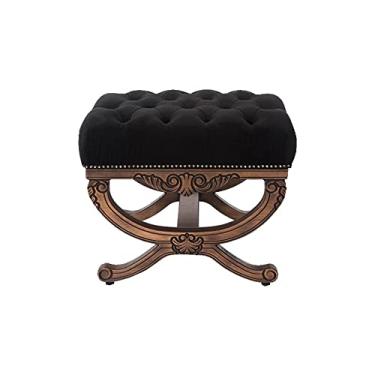 Imagem de Puff Decorativo Sala de Estar Arsenal Veludo Preto - Gran Belo