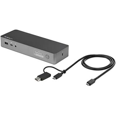 Imagem de Estação de ancoragem universal para laptop StarTech.com USB-C e USB-A com monitor duplo 4K60Hz HDMI e DisplayPort – Hub USB 3.1 Geração 1, GbE – 60W Power Delivery – Windows, Mac e Chrome (DK30C2DPPD)