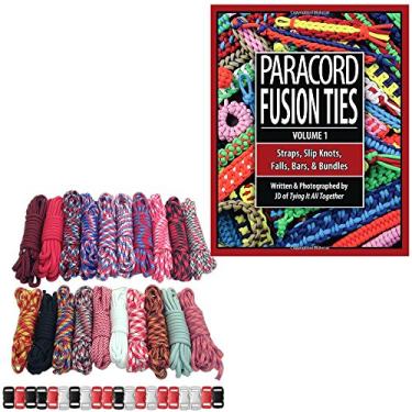 Imagem de Paracord Planet 250 kg kit de artesanato de paraquedista tipo III com fivelas e como reservar cordas de fusão de corda – Volume 1: alças, nós deslizantes, quedas, barras e pacotes por J.D. Lenzen (vermelho grande)