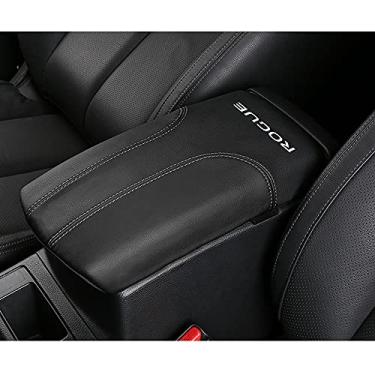 Imagem de XITER Protetor de capa para apoio de braço do carro, 1 peça para console central de couro para Nissan Rogue 2014-2020, console central protetor de braço acessórios interiores (pontos pretos)