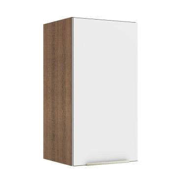 Imagem de Armário Aéreo Madesa Lux 35 cm 1 Porta - Rustic/Branco Veludo