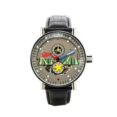 Imagem de Gallucci Relógio de pulso automático unissex esqueleto com mostrador 24 horas, mostrador padrão de mês e oceano, Preto, Vitalidade, elegante
