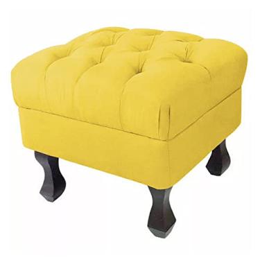 Imagem de Puff Retrô Luis Xv Capitonê Amarelo - DS Estofados