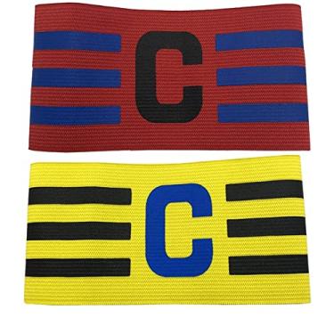 Imagem de Faixa de Capitão Braçadeira de Futebol Pack 2 Unidades Várias Cores Pronta Entrega (Amarela e Bordô)