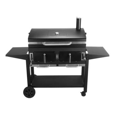 Imagem de Churrasqueira A Bafo Carvão Premium Chaminé Termômetro Rodas