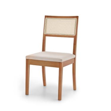 Imagem de Cadeira Íris Linho Creme e Amêndoa