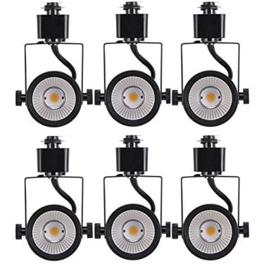 Imagem de Cloudy Bay Cabeça de luz de trilho LED regulável de 8W, 4000K branco frio CRI90 + cor real renderização ajustável ângulo de inclinação luminária, ângulo de 40° para realce varejo, acabamento preto, tipo halo, pacote com 6