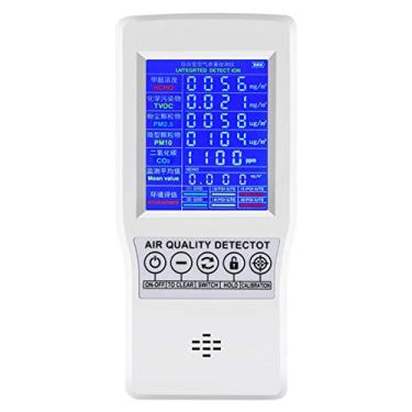 Imagem de Qualidado Ar,Testador preciso da qualidado ar para CO2 HCHO TVOC PM2.5 PM10 | Ar Multifuncional para Home Hotel, Dados em Real e Gravação