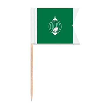 Imagem de Bandeiras de palito de dente para relacionamento com restrição de gaiola para marcação de rotulagem para bolo de festa comida prato de queijo