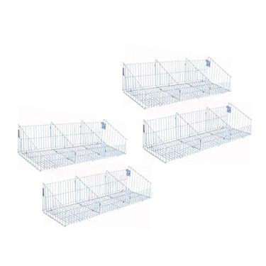 Imagem de KIT - 4 Cestos Com divisórias Branco New Plus - Sa Gondolas