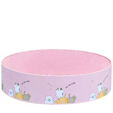 Imagem de Cicilin Arranhador de gato de papelão para gatos 2 em 1 almofada de arranhão e cama redonda reversível e substituível com erva de gato (estilo 4, 335,5 cm)