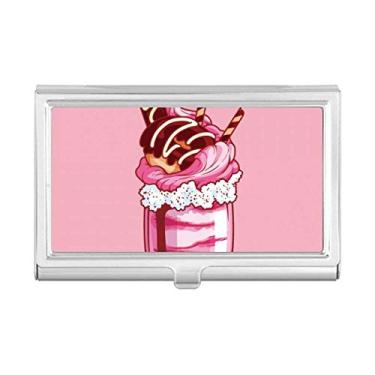 Imagem de Estojo com porta-cartões de visita para garrafa de sorvete de chocolate e biscoitos
