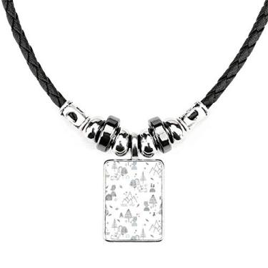 Imagem de DIYthinker Colar com pingente de corda de couro de torcida de pássaro e estrela de grama