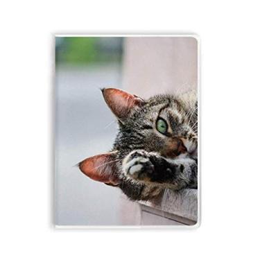 Imagem de Caderno com foto de gato de atividade animal, capa de goma para diário de capa macia