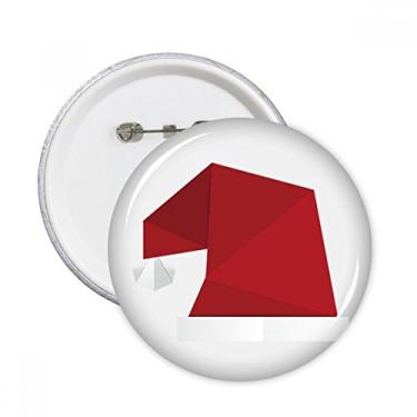 Imagem de Chapéu de Natal abstrato padrão origami pinos redondos distintivo decoração roupas 5 peças presente